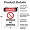 Signmission Propane No Smoking Danger Sign, Plastic, 7in W x 10in L, 2PK OS-2PACK-DS-P-710-V-1540 - alternate 2